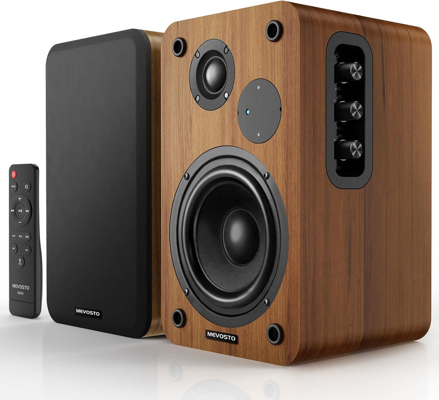 Active Bookshelf Speakers 36W RMS Bluetooth 5.4 5in Woofer USB RCA