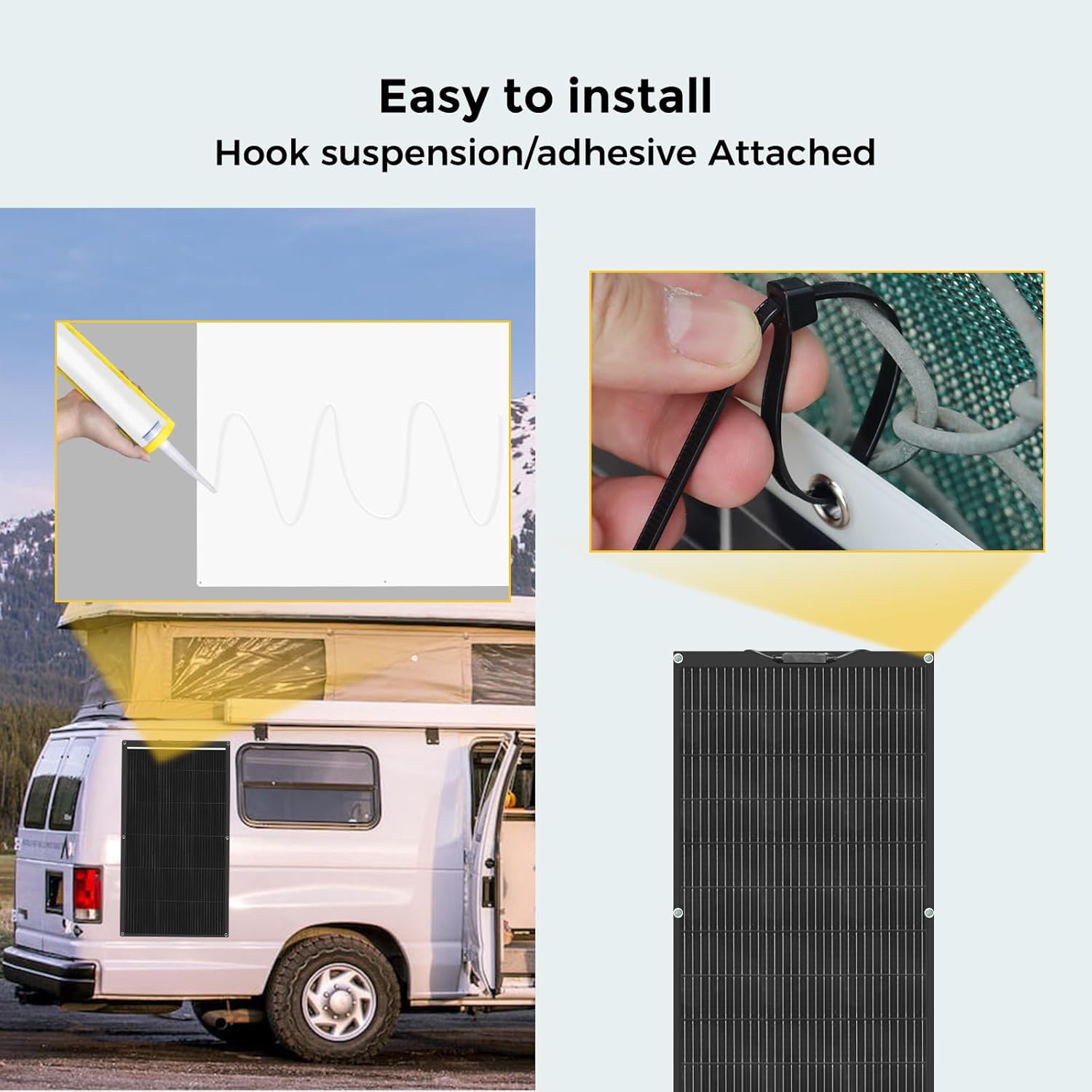 100W Flexible Solar Panel 12V Bendable RV Boat Roof