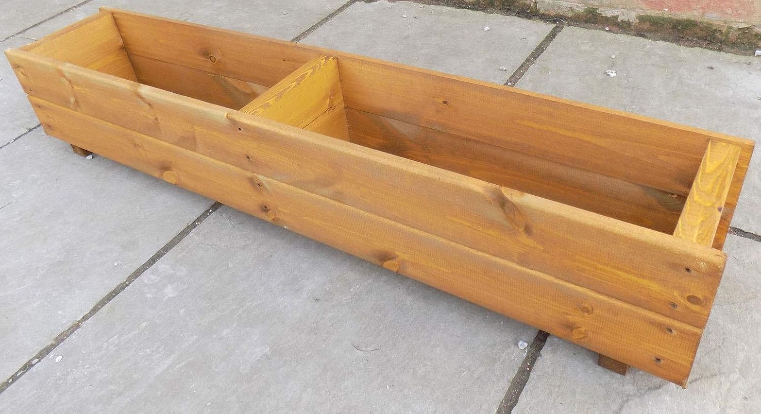 Set of 2 Large Wooden Trough Planters 120cm Garden Boxes
