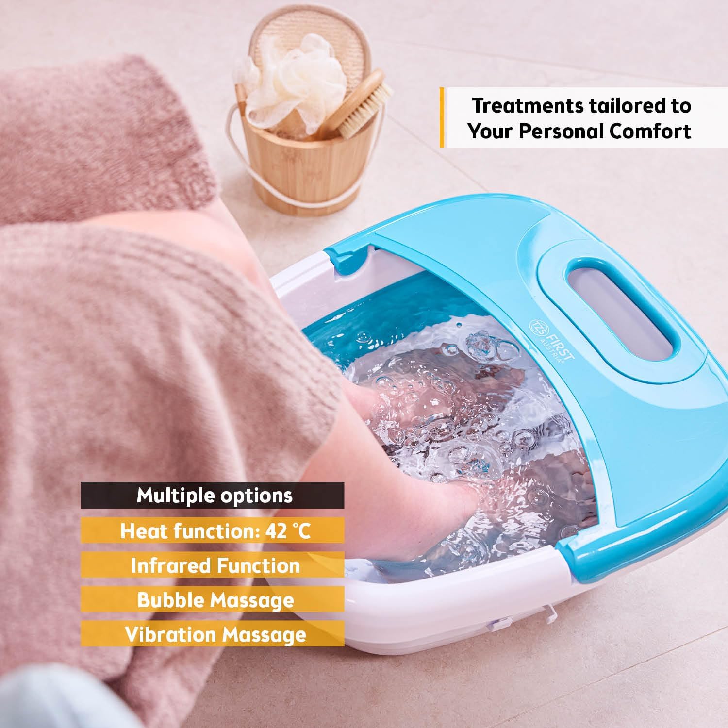 Foldable Foot Spa Massager Heat Bubble Vibration Infrared Pedicure