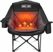 Heated XL Camping Chair 400lb Oversized Padded Black