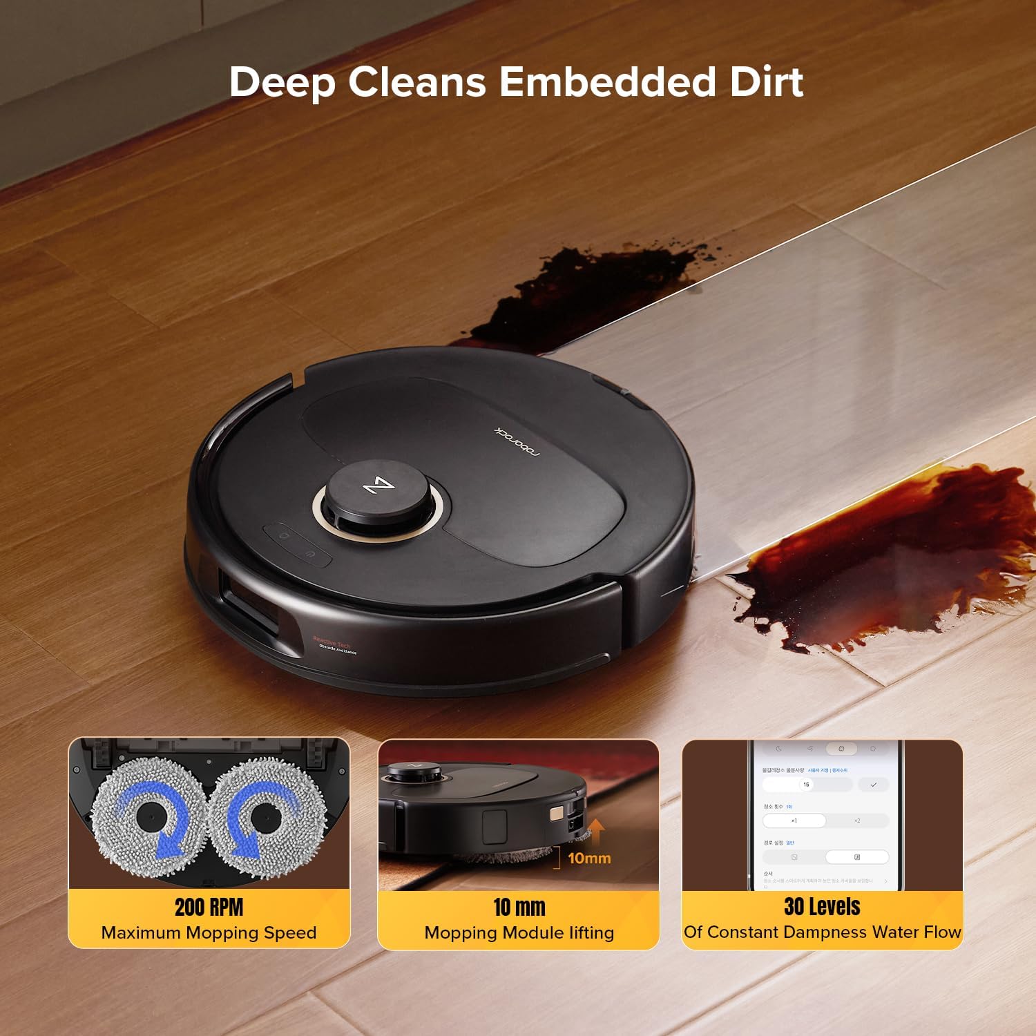 Robot Vacuum Mop 12000Pa Auto Empty Wash Dry LiDAR Smart Mapping