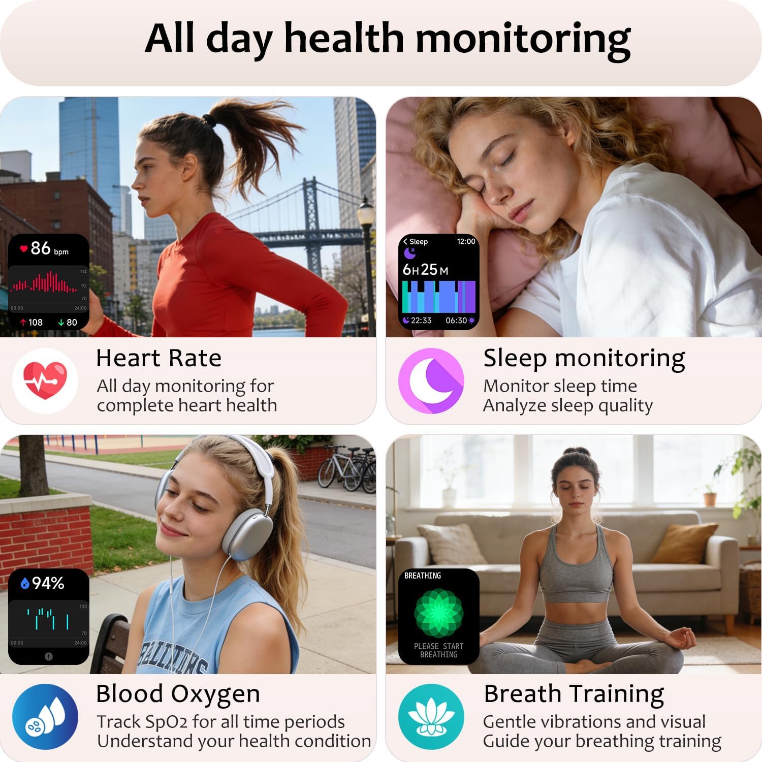 Smart Watch Bluetooth Call 1.83 Fitness Tracker Waterproof
