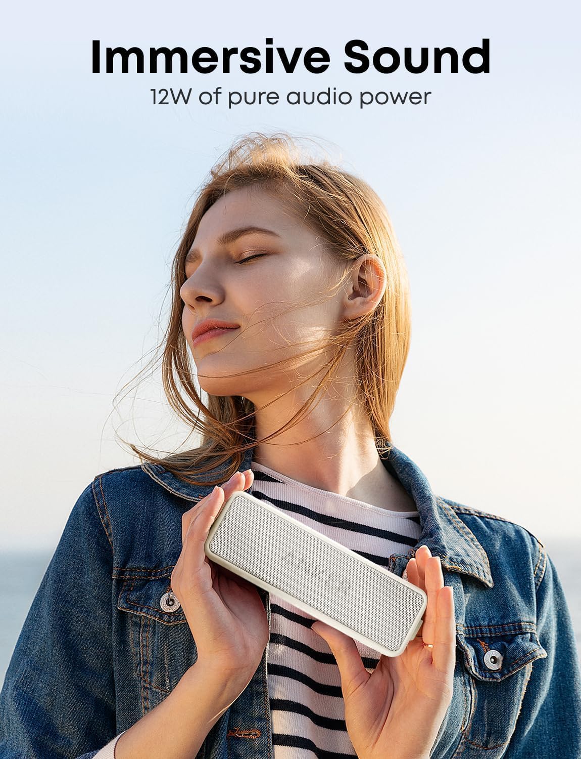 Portable Wireless Bluetooth Speaker 12W Stereo Bass 24 Hour Battery Waterproof