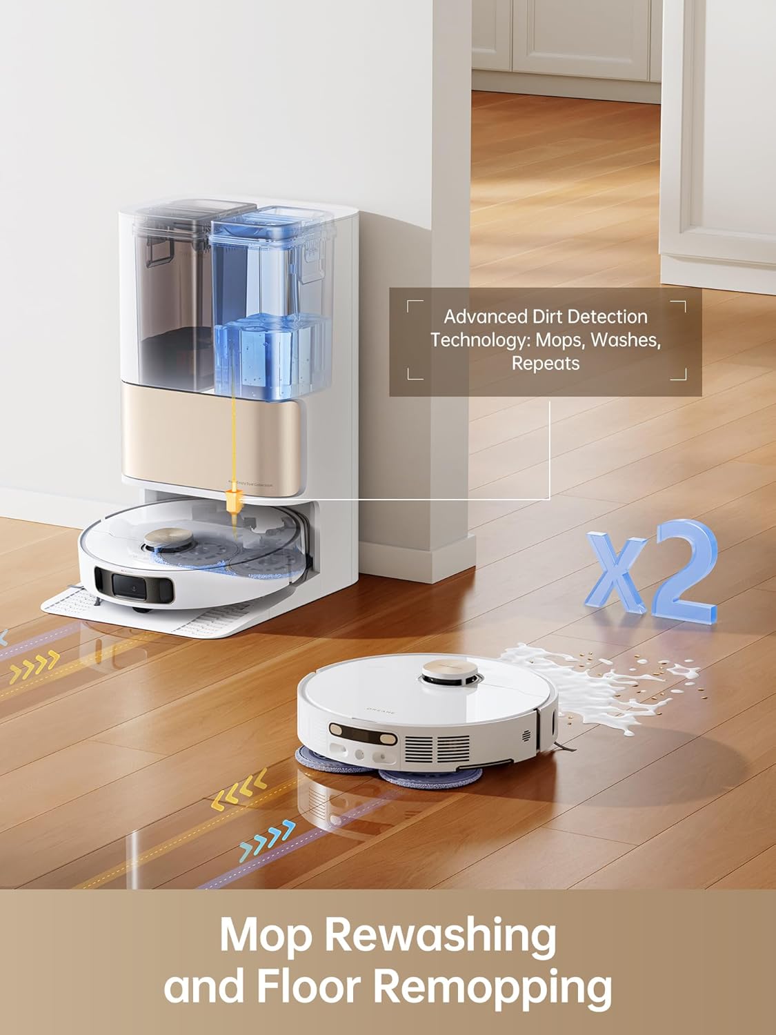Robot Vacuum Mop Self Empty 7000Pa LiDAR Hot Wash Smart Clean