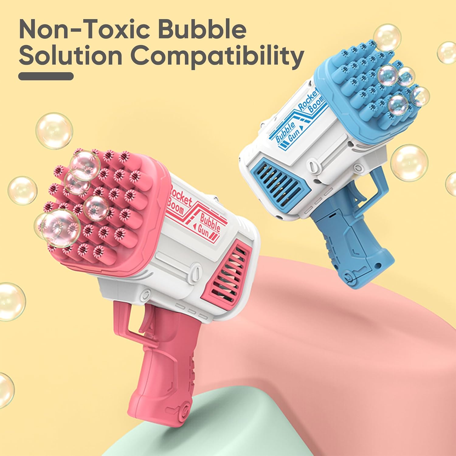 32 Hole Bubble Gun Kids Handheld Bubble Blaster Blue