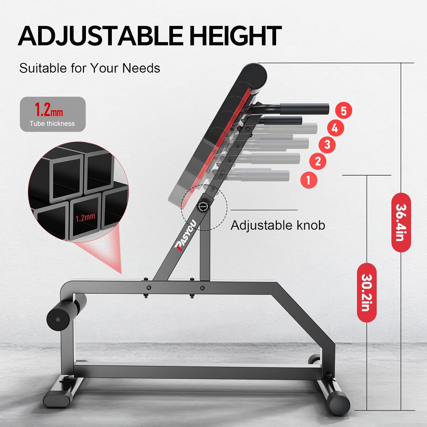 Adjustable Roman Chair Hyperextension Bench Back Extension Core