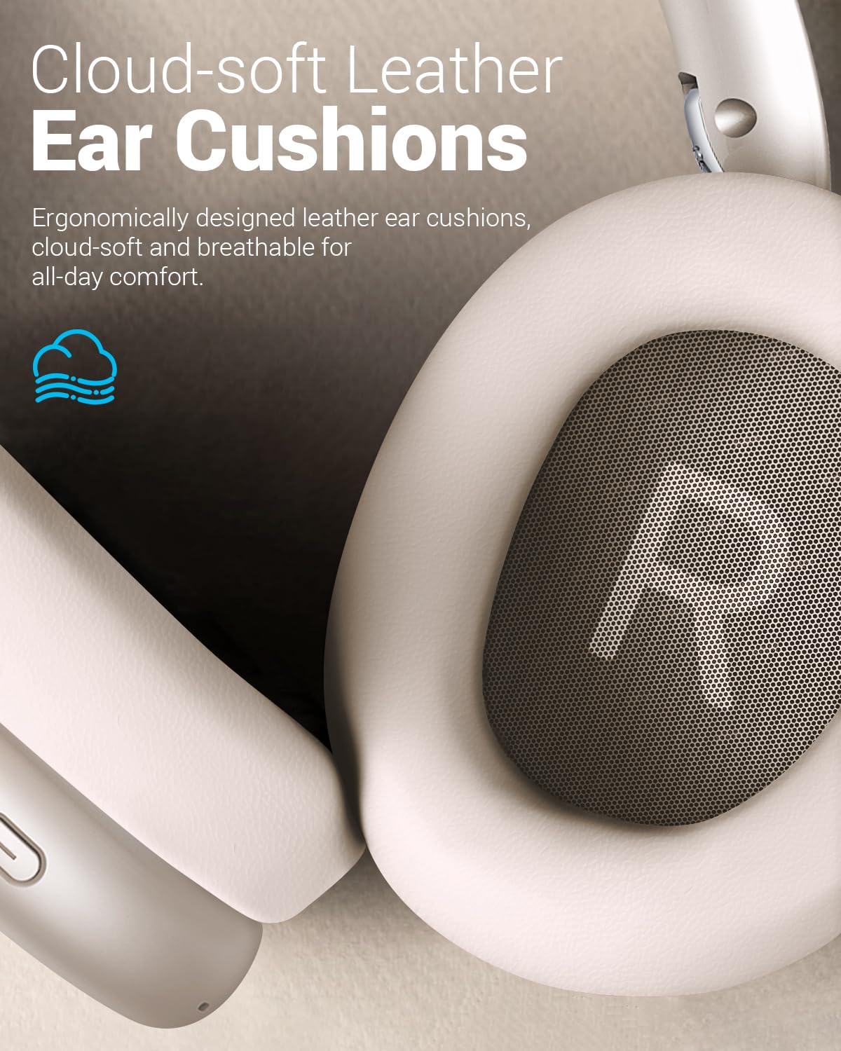 Wireless Noise Cancelling Over Ear Headphones 48Hr Battery White