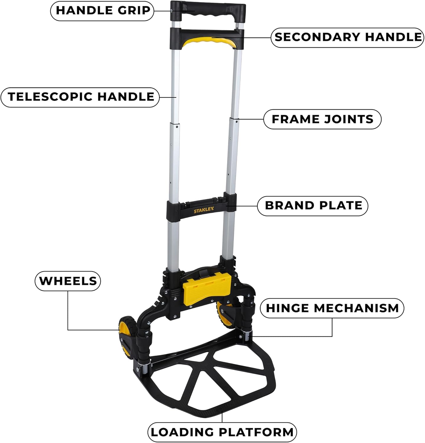 Folding Hand Truck 60KG With Basket Holder Trolley