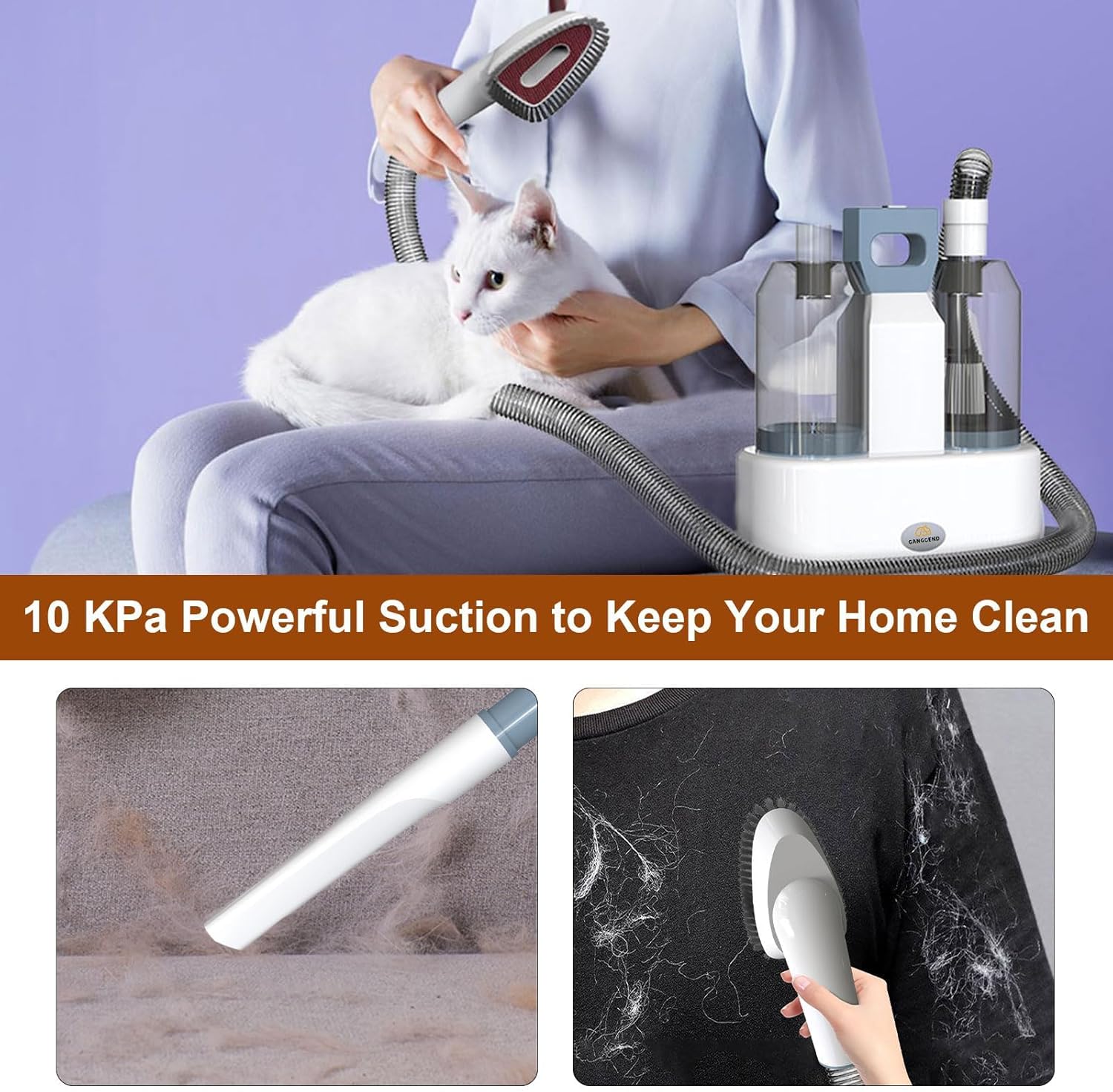 Pet Grooming Vacuum Dryer Kit 2.5L Low Noise 7 Tool