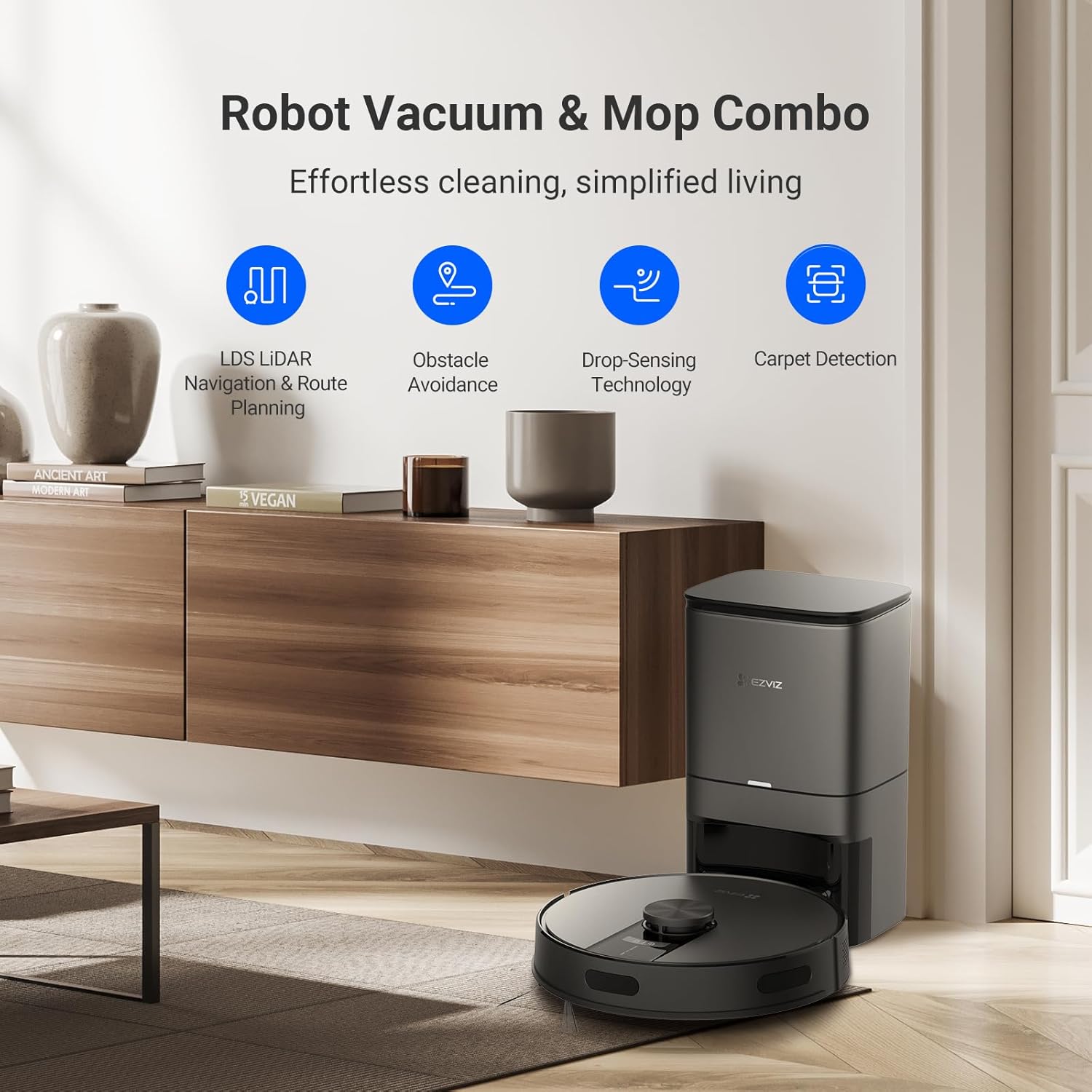 Robot Vacuum Cleaner 4000Pa Self Empty Station Smart LiDAR App Control
