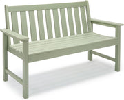 Sage Green Garden Bench 2 Seater HDPE Outdoor Patio Seat Slatted