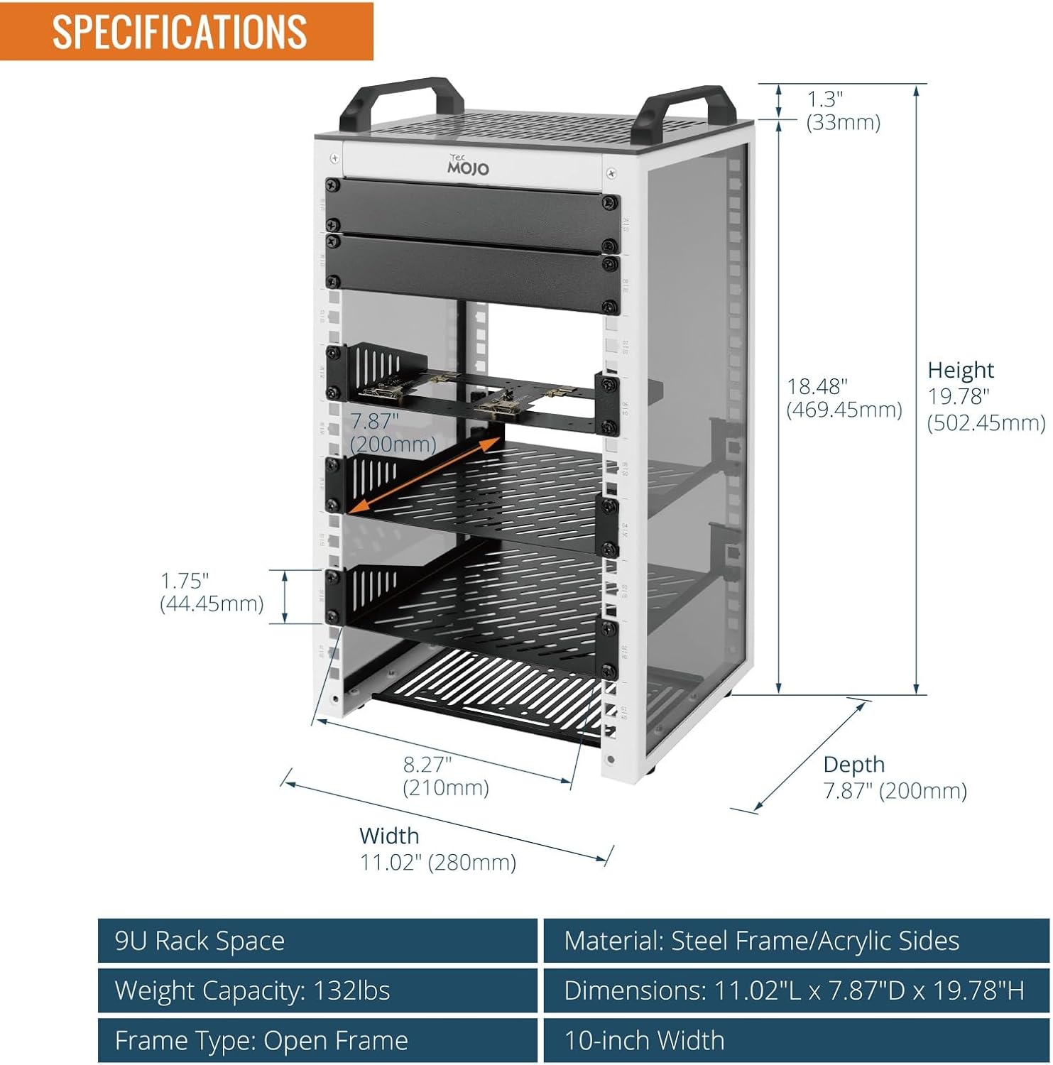 10 Inch 9U Desktop Mini Rack White NAS Server