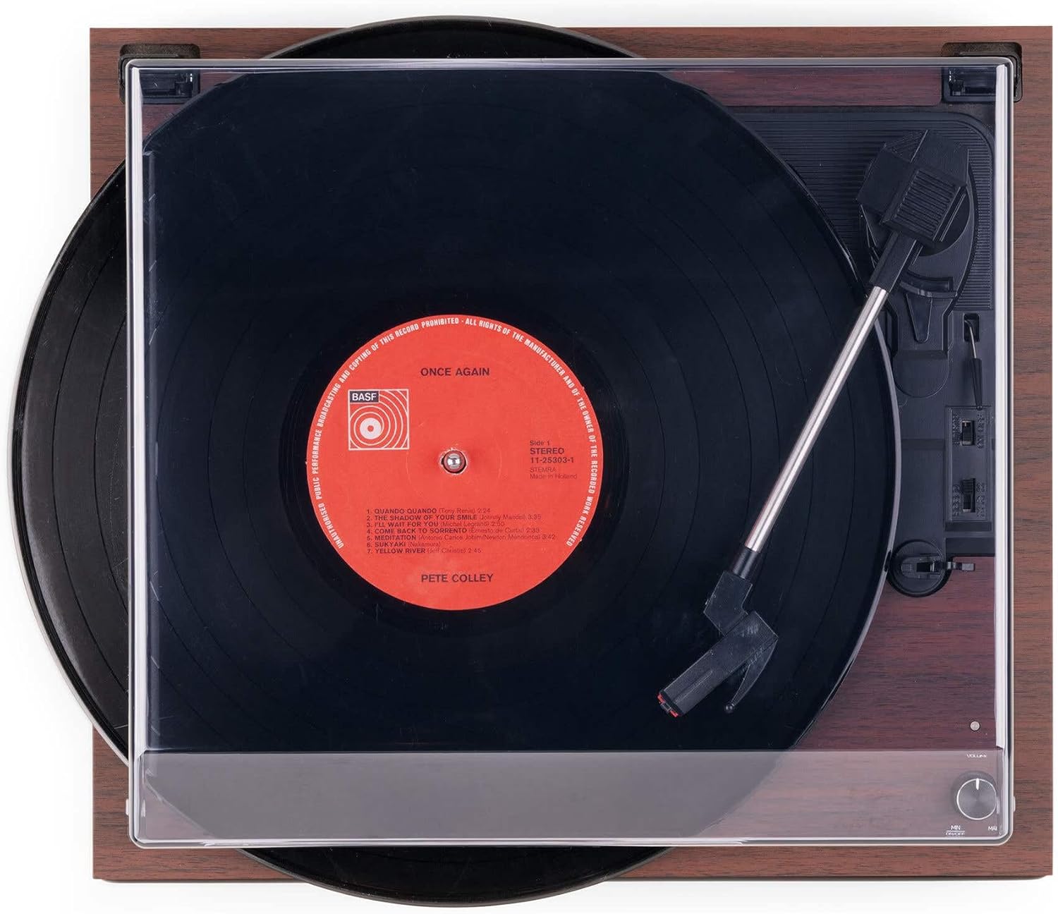 Retro Bluetooth Record Player 3 Speed Copper Finish