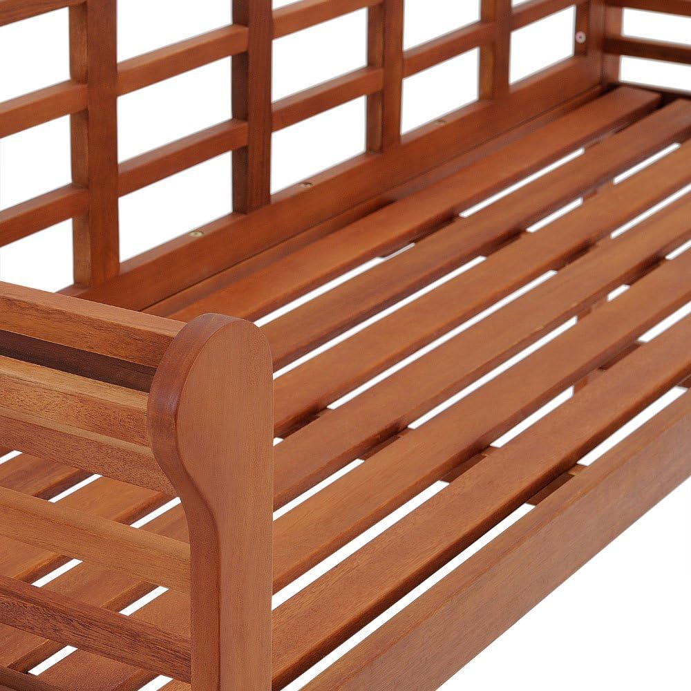 2 Seater Wooden Garden Bench 135cm Eucalyptus Outdoor Patio Bench