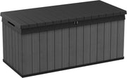 454L Outdoor Garden Storage Bench Box Wood Effect Deck Seat