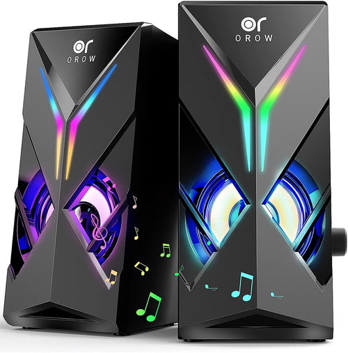 RGB Computer Speakers 10W Desktop Gaming Speakers AUX LED