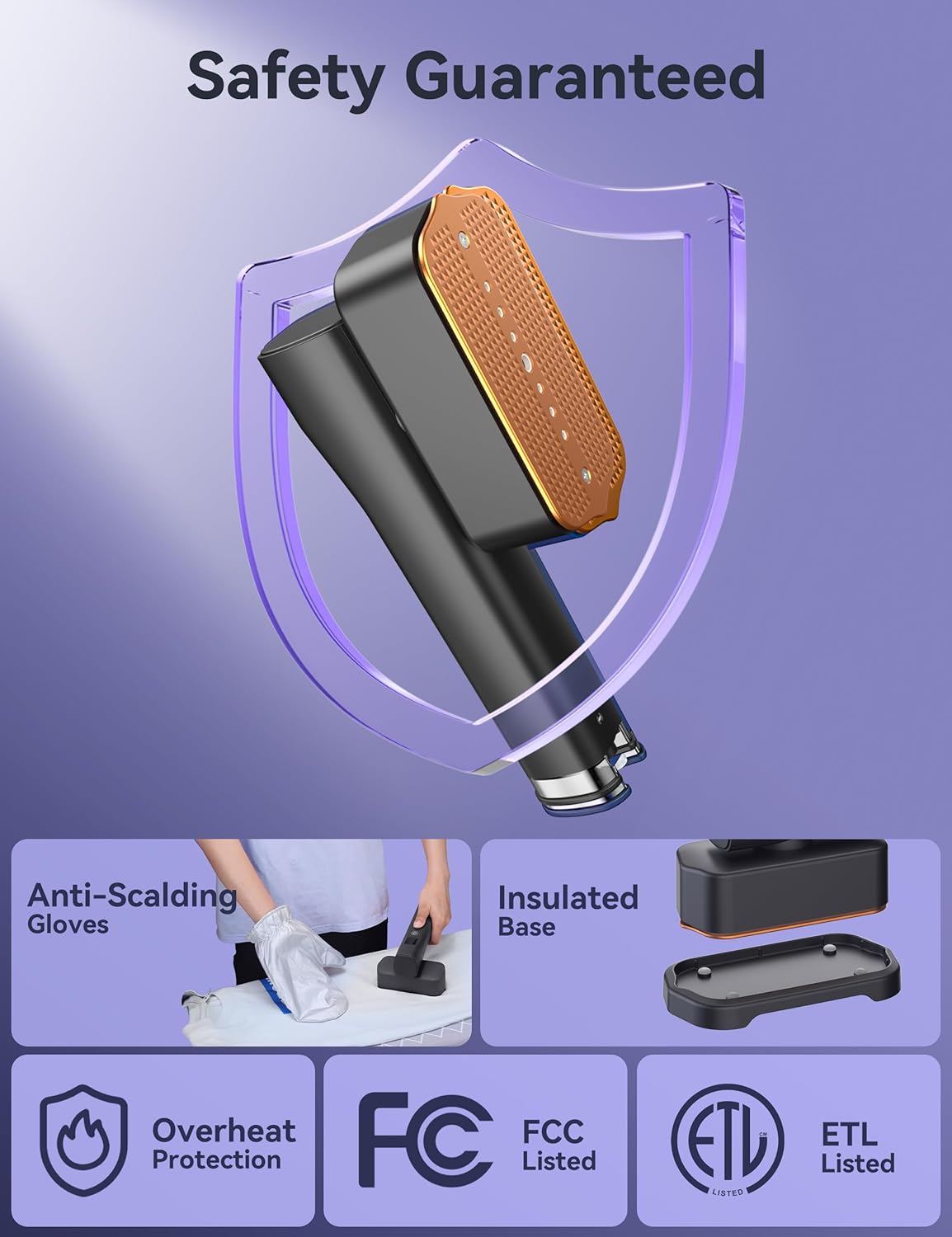 Handheld Garment Steamer 2in1 1200W Fast Heat 15s Travel