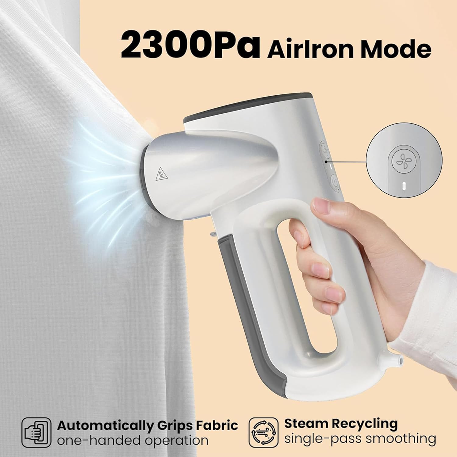2 in 1 Vacuum Clothes Steamer Portable Garment Steamer Fast Heat