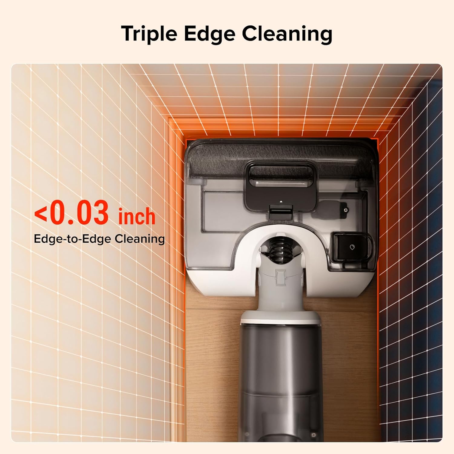 Cordless Wet Dry Vacuum 20000Pa Floor Washer Self Clean Light