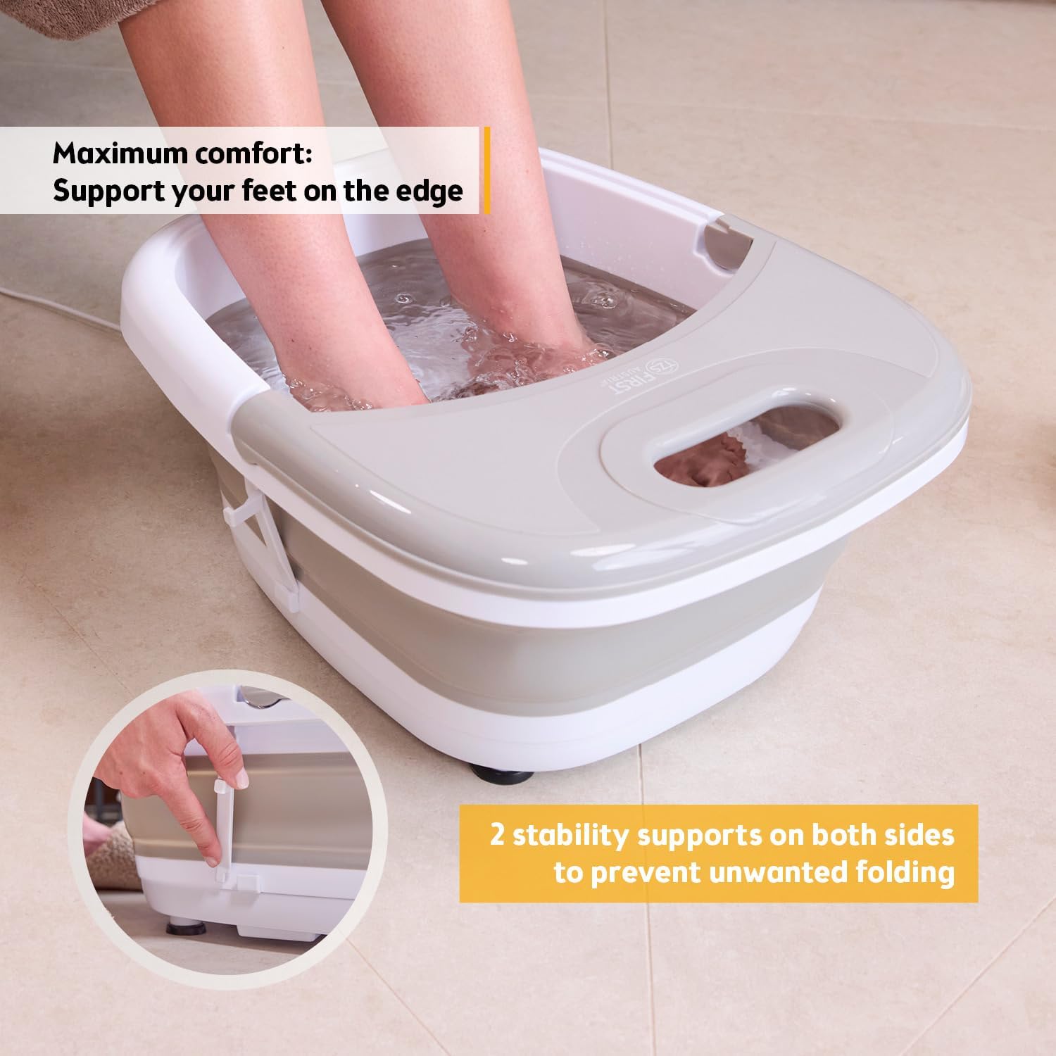 Foldable Foot Spa Massager Heated Bubble Vibration Rollers