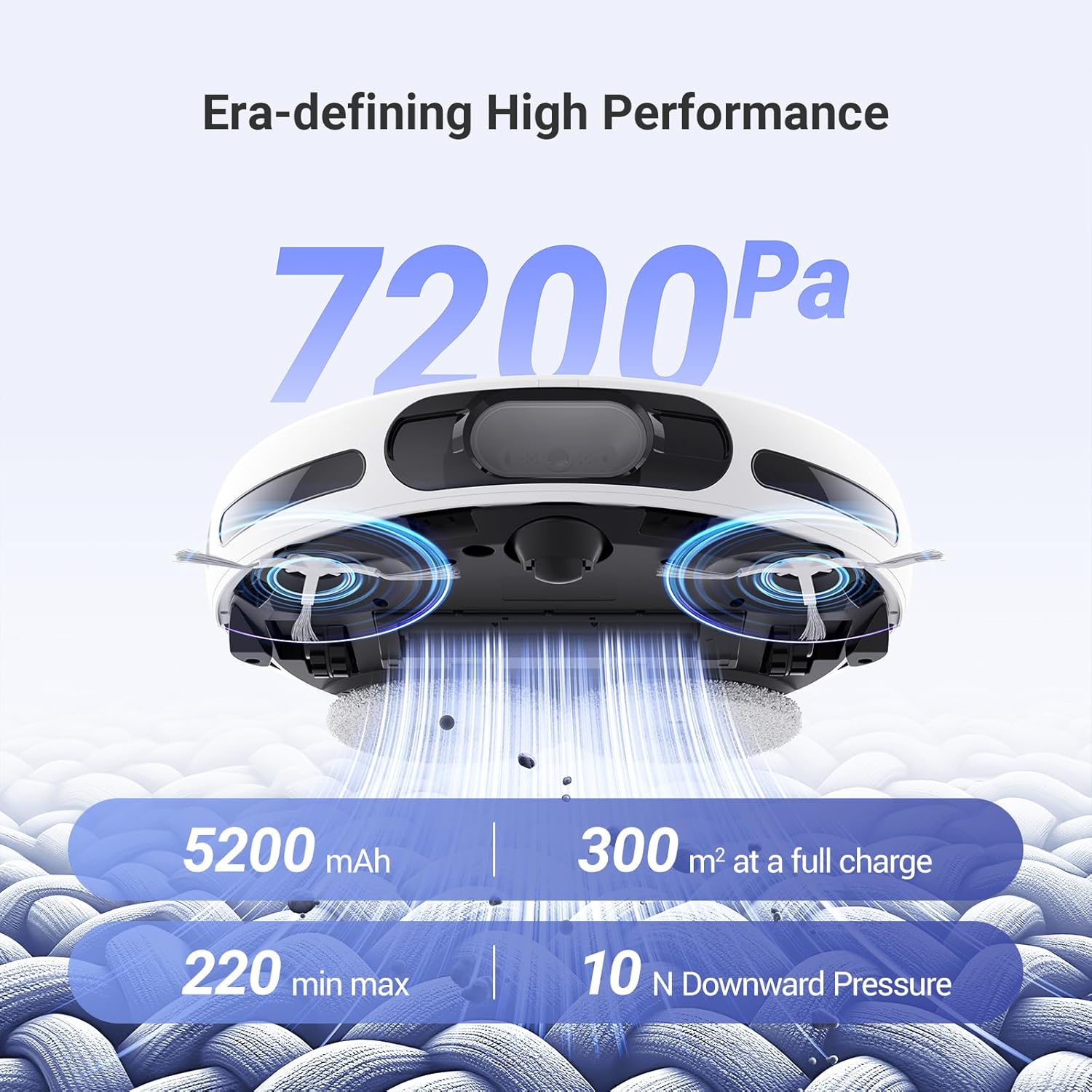 Robot Vacuum Mop Self Empty 7200Pa Auto Wash Dry LiDAR WiFi