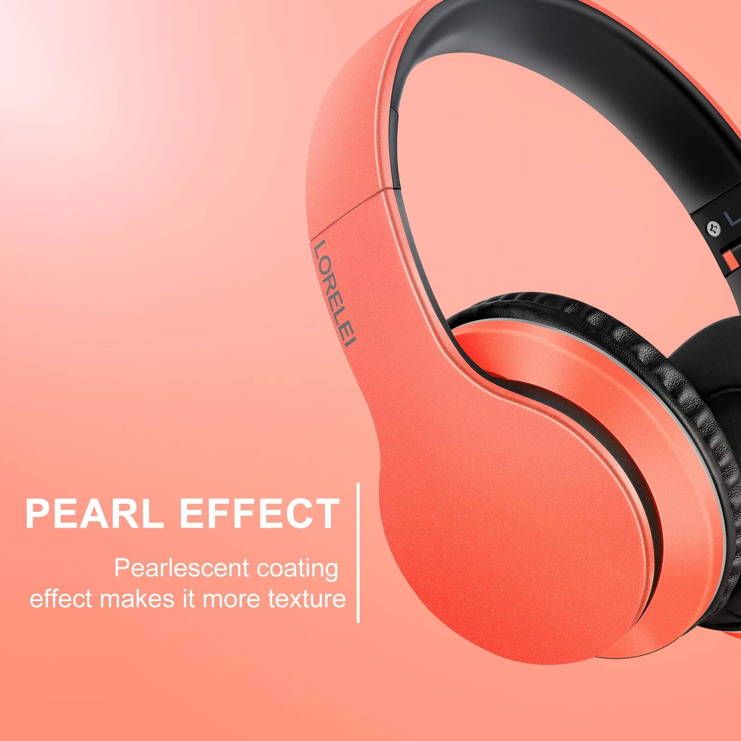 Wired Over Ear Headphones With Mic Stereo Bass 3.5mm Orange