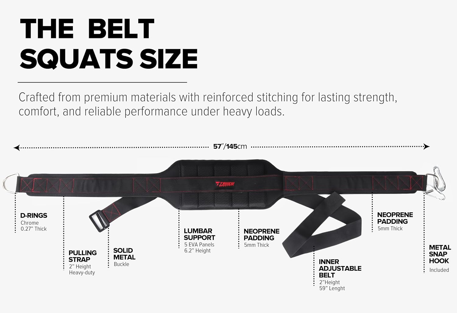 Belt Squat Weight Lifting Belt Heavy Duty Hip Thigh Support