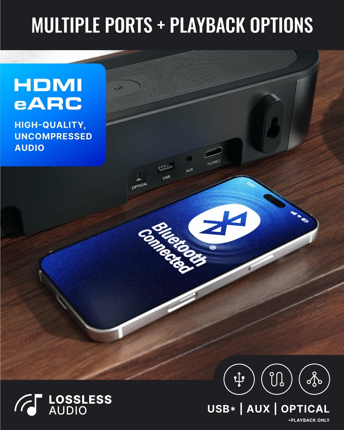 Dolby Atmos 5.1 Soundbar Wireless Subwoofer Surround System