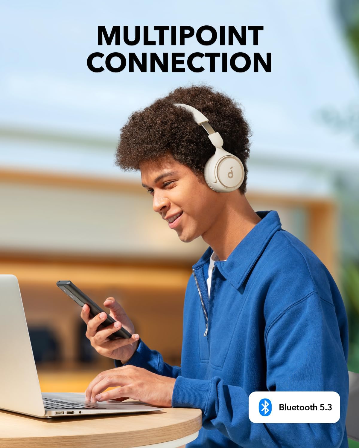 Bluetooth On Ear Wireless Headphones Pure Bass 70H Playtime Foldable