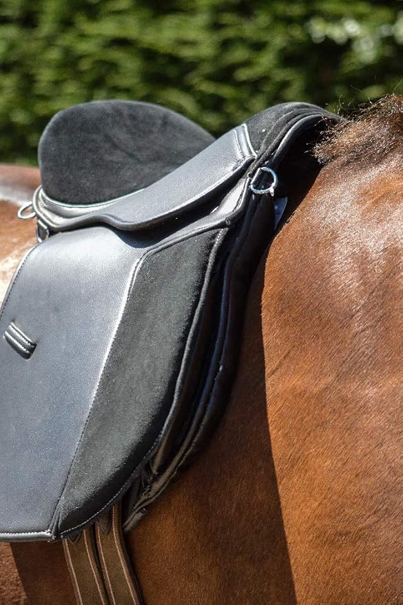 Synthetic GP Horse Saddle 15 Inch Wide Fit Black Brown Suede