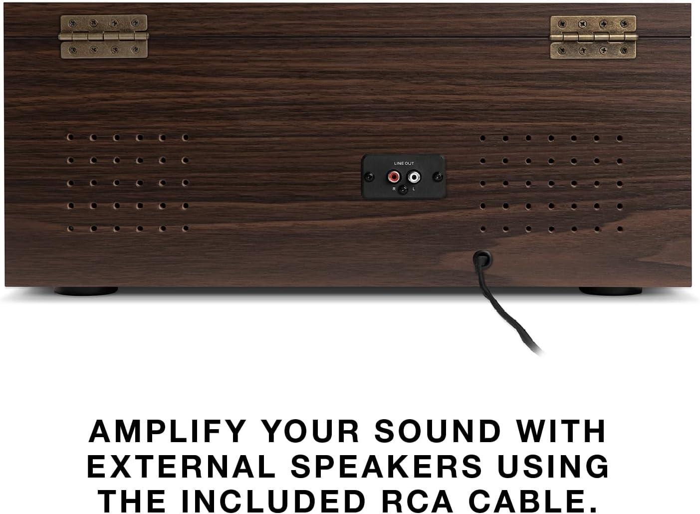 6 in 1 Wood Record Player Bluetooth CD Cassette Walnut