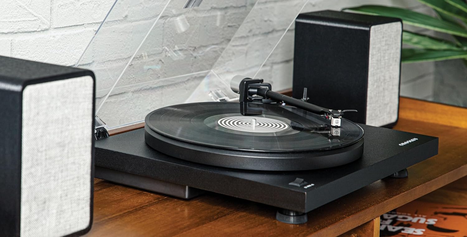 Bluetooth Belt Drive Turntable with AT Cartridge Black