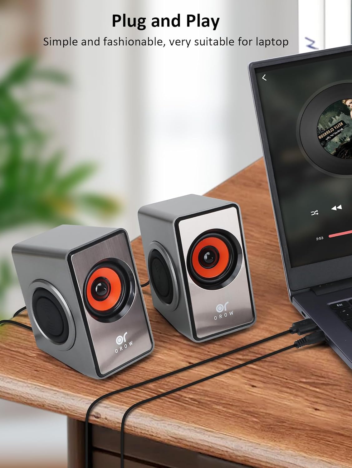 Mini PC Speakers 12W Stereo USB 3.5mm Bass Desktop Laptop