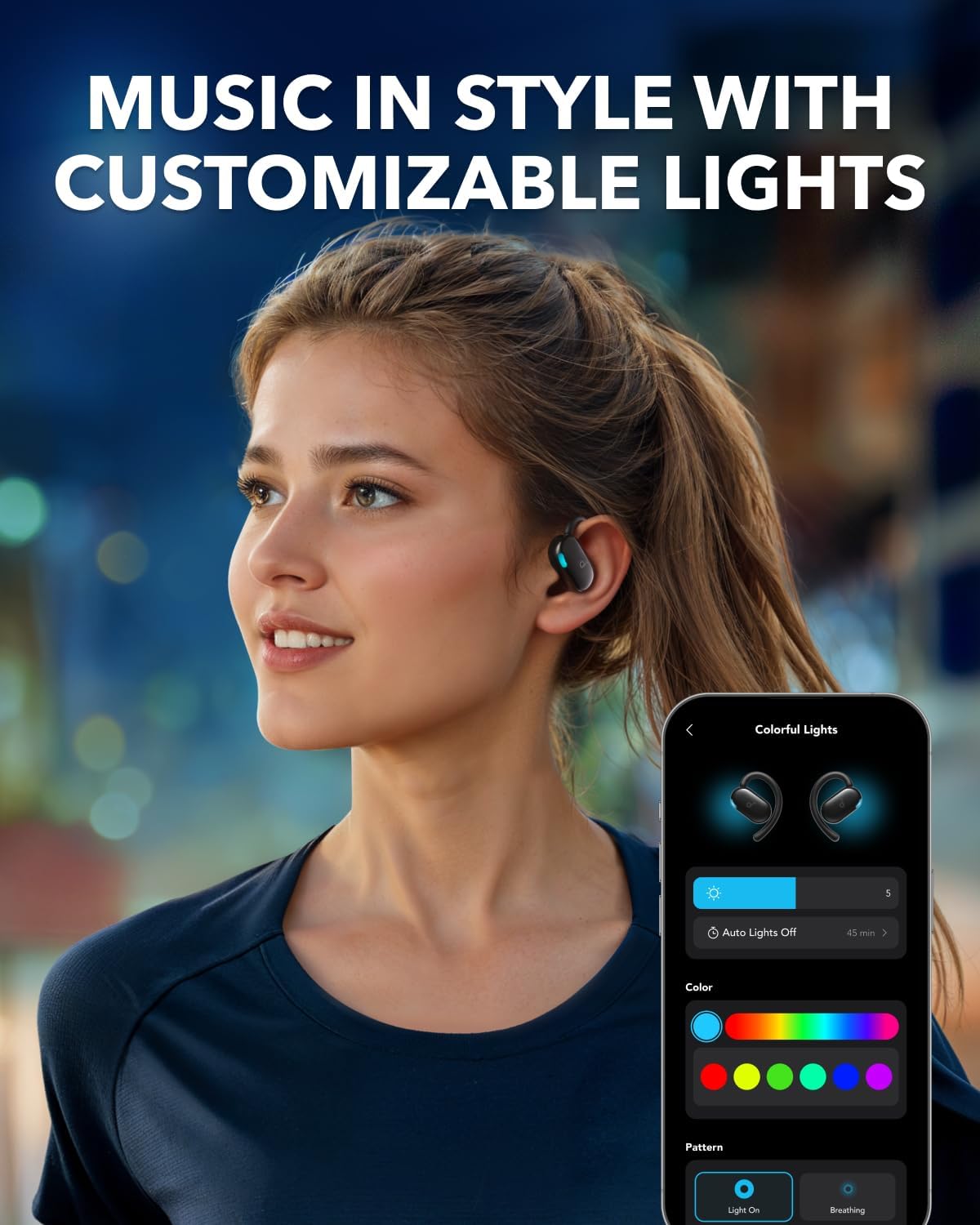 Open Ear Bluetooth Earbuds Adjustable Hooks 36H Playtime IP55