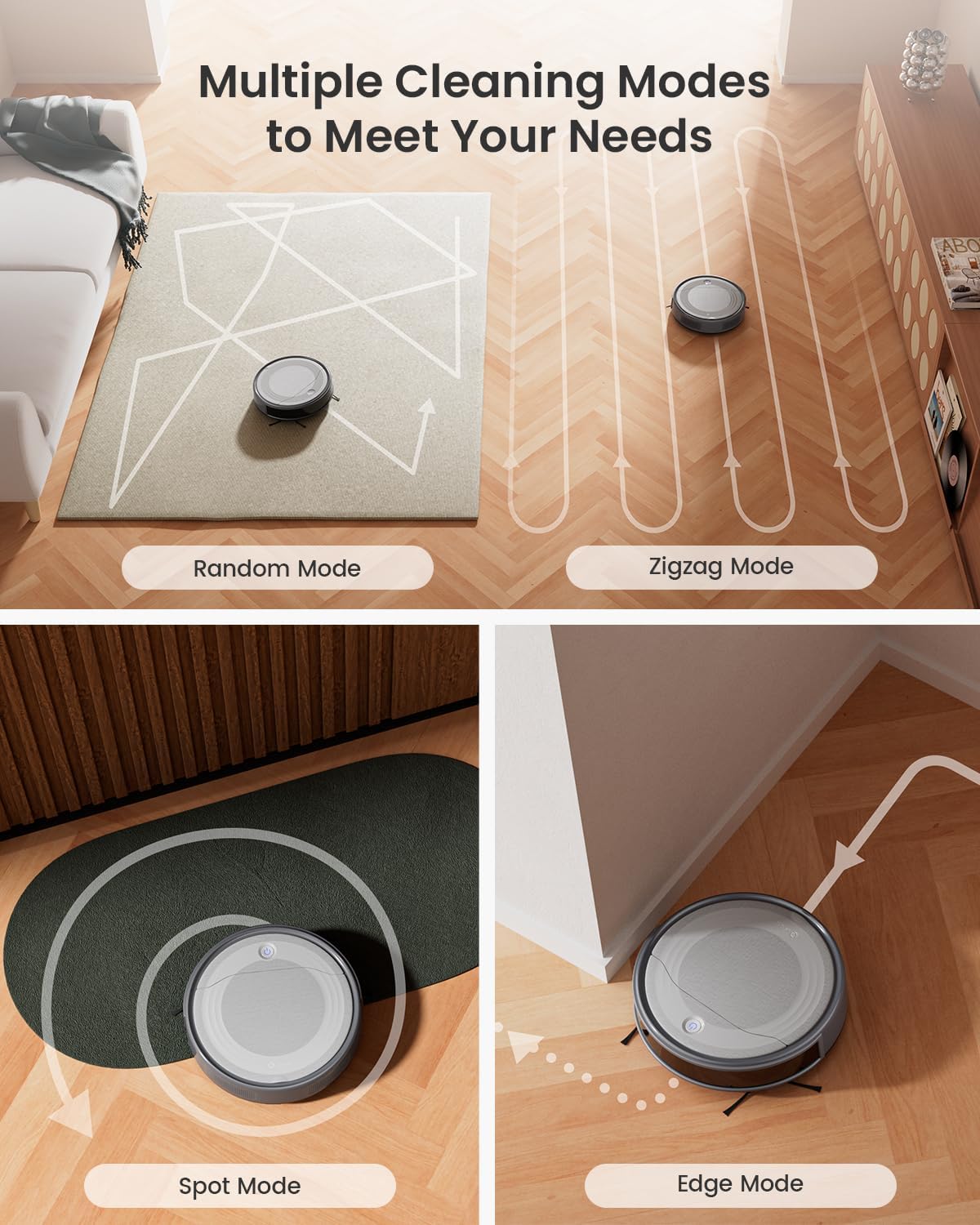 Robot Vacuum 4500Pa Slim 7.9cm Pet Hair Smart Cleaner