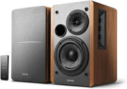 Powered Bookshelf Speakers 42W Stereo Studio Monitor Wood Cabinet