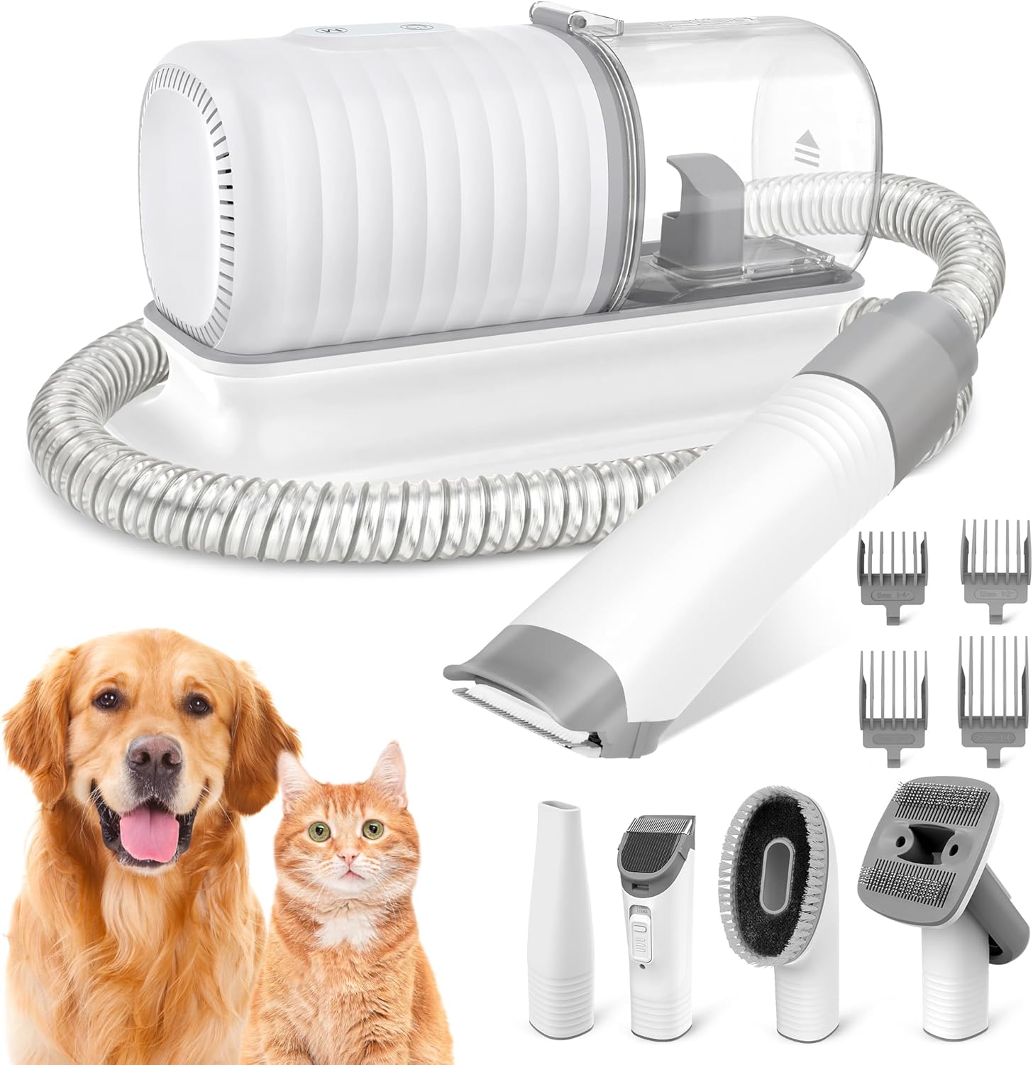 Dog Grooming Vacuum Kit 13000Pa 1.5L Clipper 5 Tools