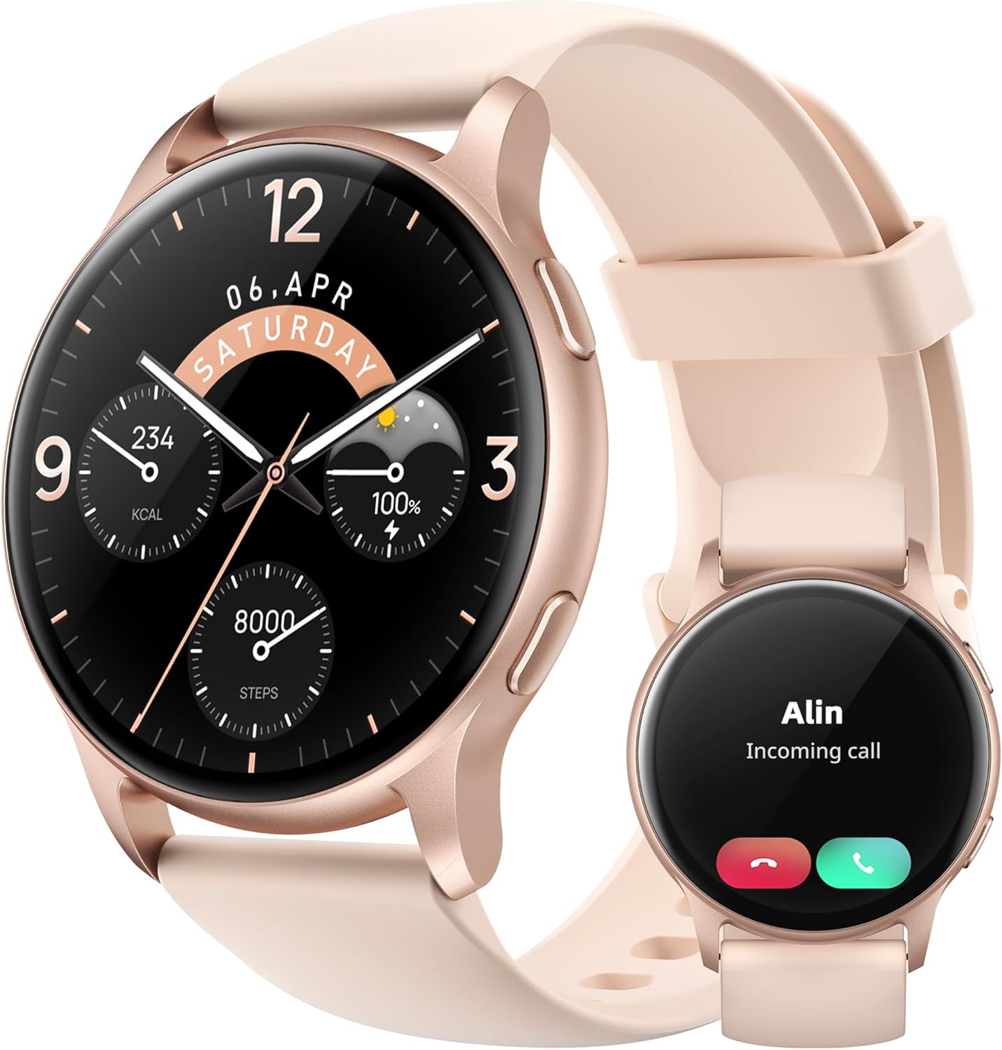 Womens Swim Smart Watch Bluetooth Call Rose Gold 44mm