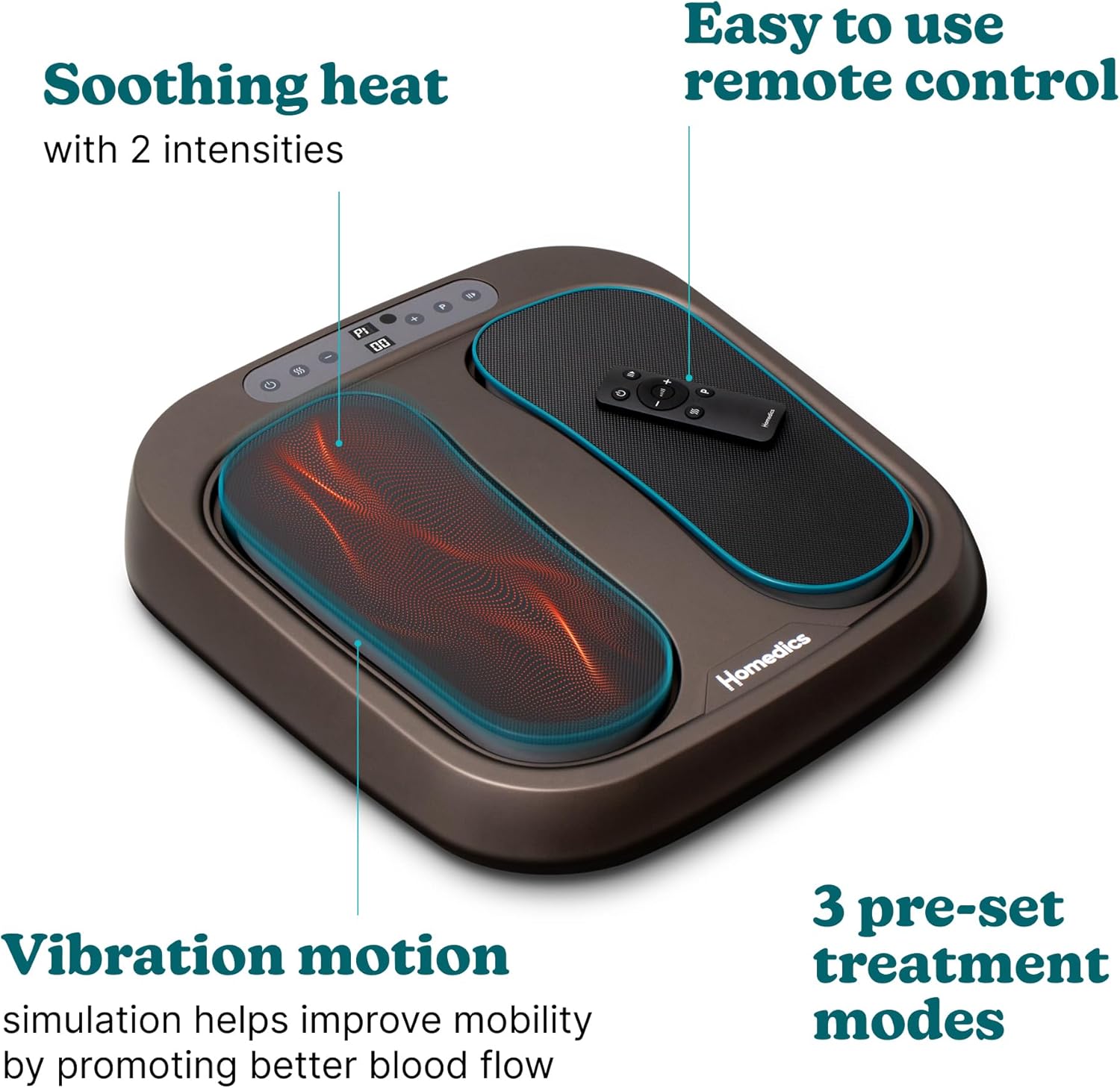 Vibration Foot Massager Heat 20 Intensities Leg Circulation Booster
