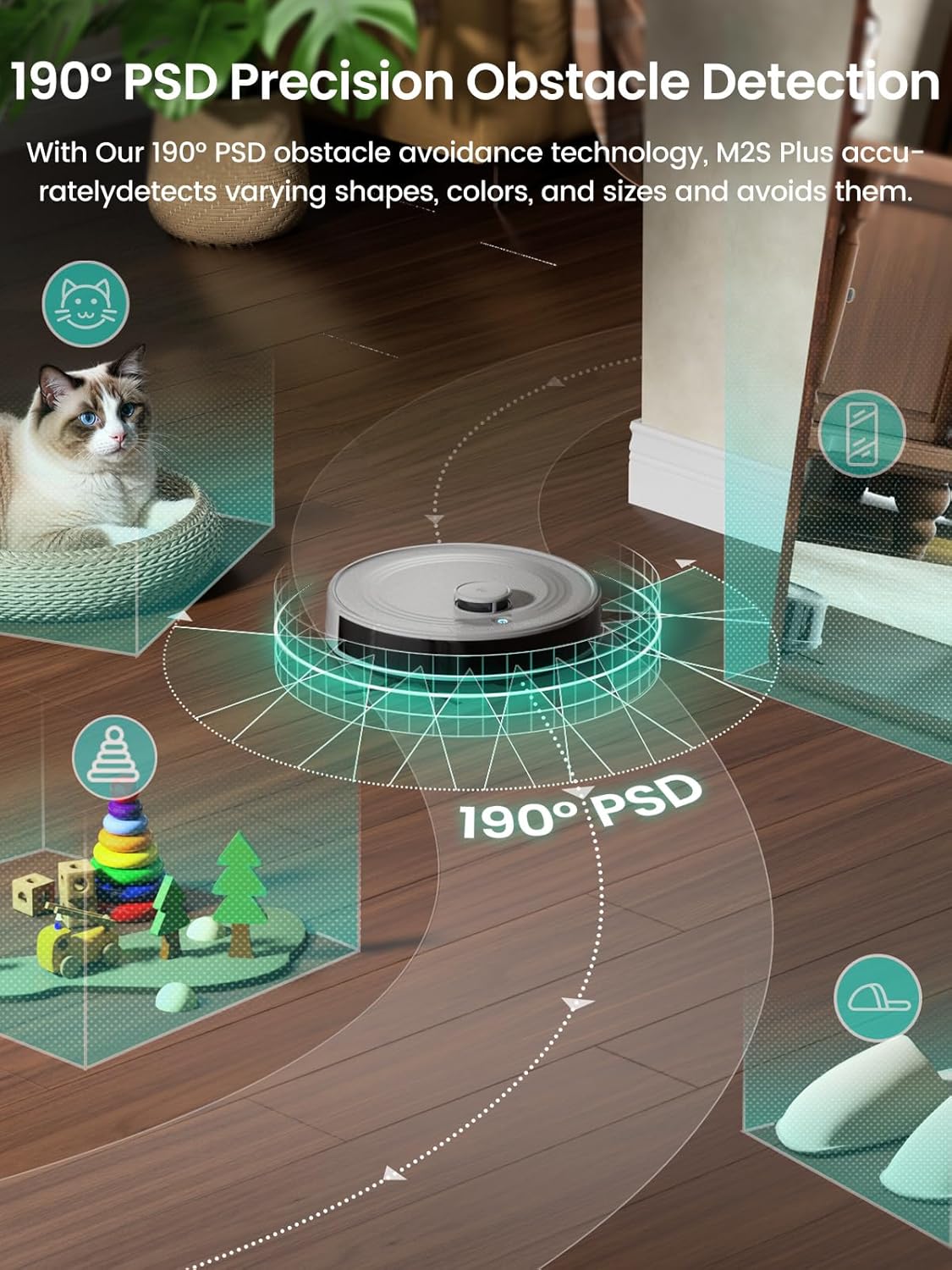 Robot Vacuum Mop Self Empty 10000Pa LiDAR WiFi 75 Day Auto Clean