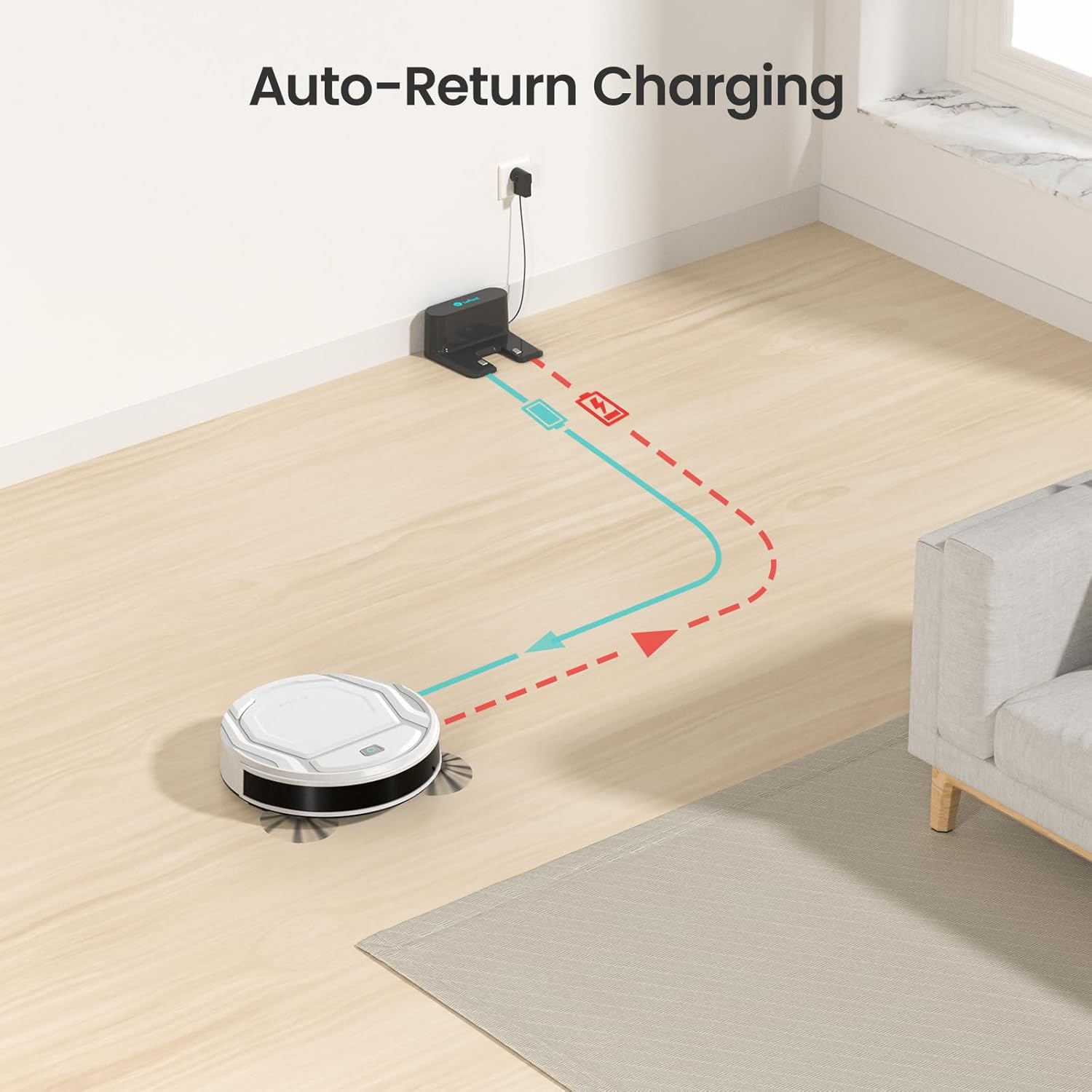 Robot Vacuum 2200Pa Slim Smart Pet Hair Cleaner WiFi