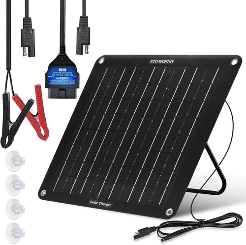 10W Solar Battery Charger OBD2 Trickle Maintainer 12V Car