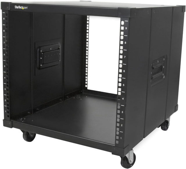 9U Mobile Open Frame Server Rack with Wheels 19 Inch