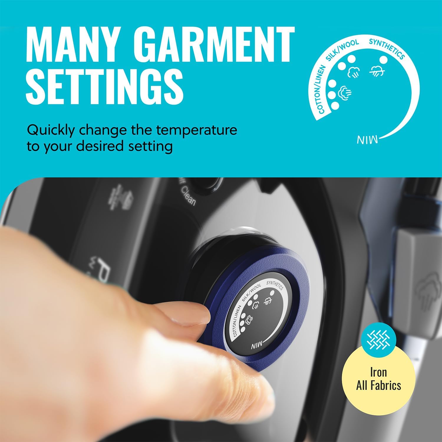 Powerful Steam Iron 3050W Stainless Soleplate Self Clean Auto Shutoff