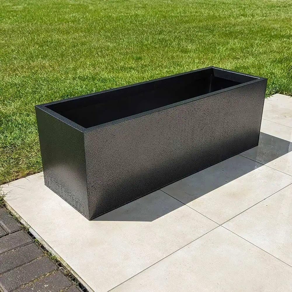 Galvanised Trough Planter 100cm Lightweight Outdoor Indoor