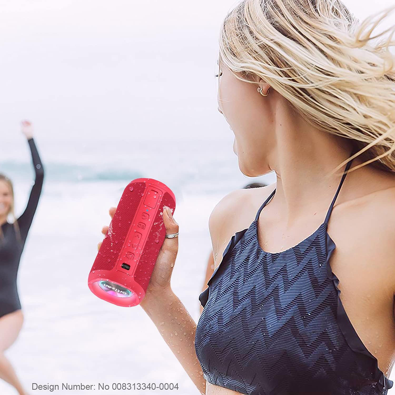 Portable Bluetooth Speaker 24W Bass LED Lights IPX7 Waterproof 30H