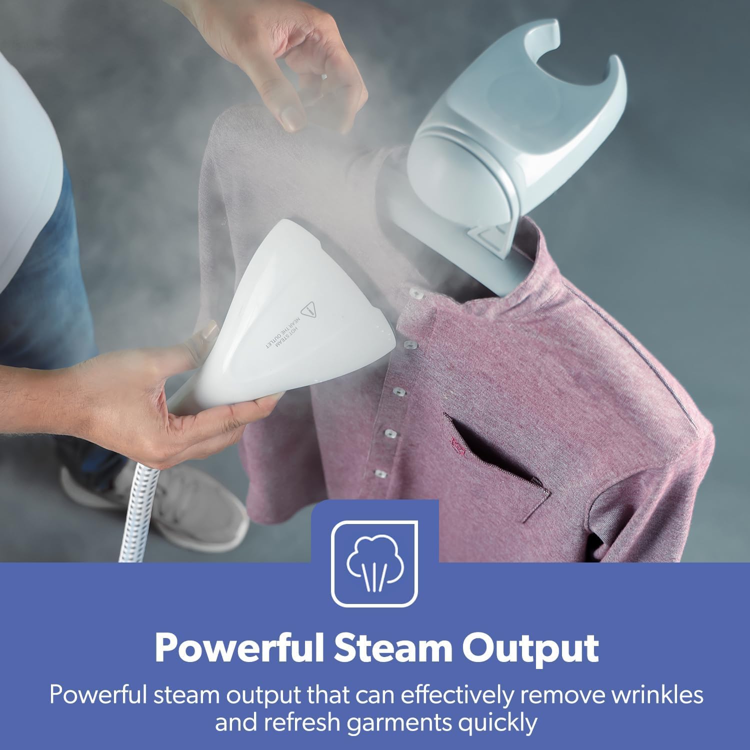 2000W Upright Garment Steamer 1.8L Tank 11 Modes 50 Min Steam