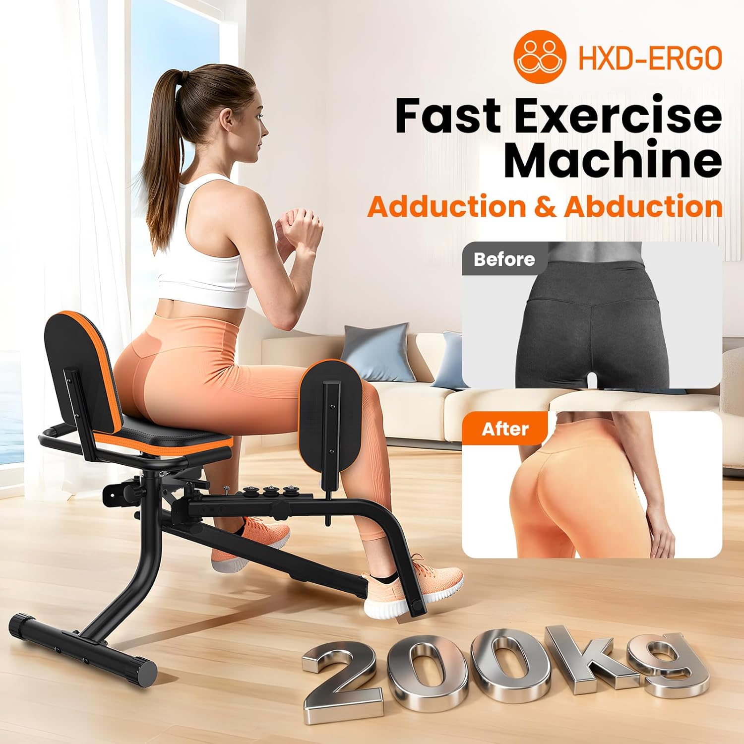 Hip Abductor Machine Adjustable Inner Thigh Glute Trainer