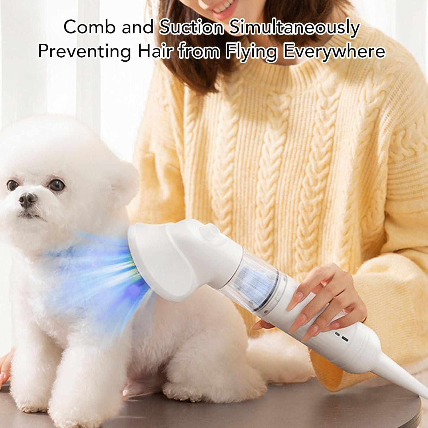 Dog Grooming Vacuum 4200Pa Pet Clipper Shedding Brush